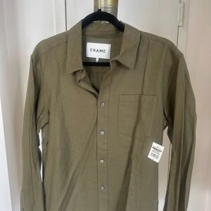 Frame Denim Men's Khaki Button Down Shirt
